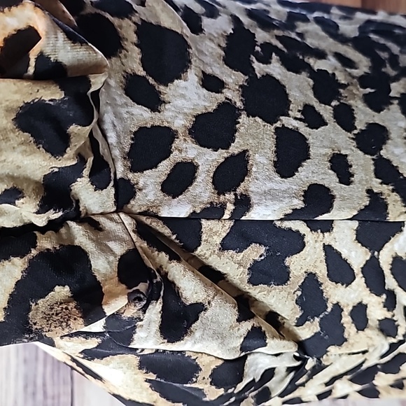 NEW STYLE & CO LEOPARD PRINT 3/4 GATHERED SLEEVE PULLOVER TOP BLOUSE - Picture 4 of 13